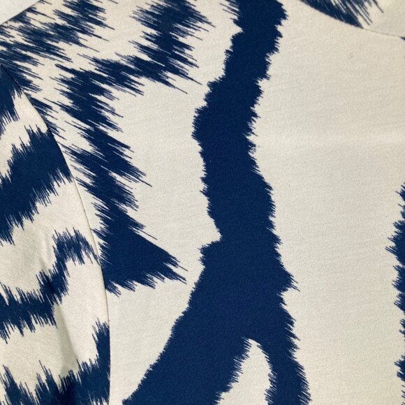 Ted Baker Mock Neck Jersey Printed Dress 12 Cream Blue NWT Cotton Elastane - Picture 6 of 11